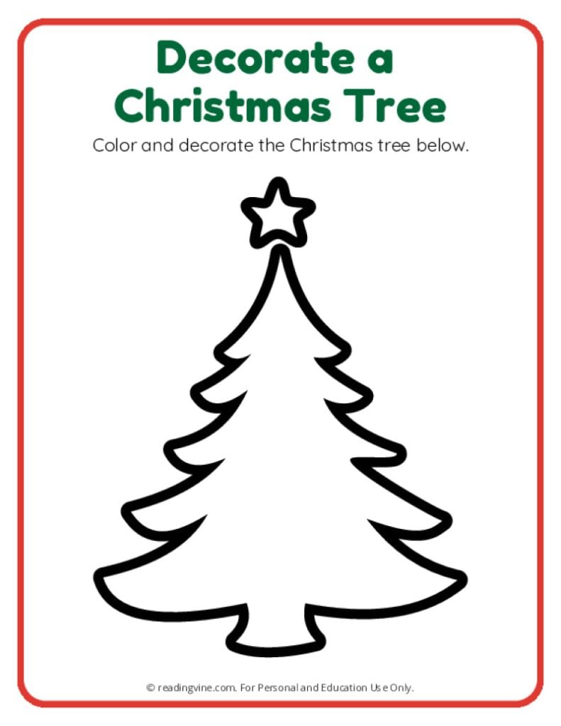 Decorate a Christmas Tree Activity