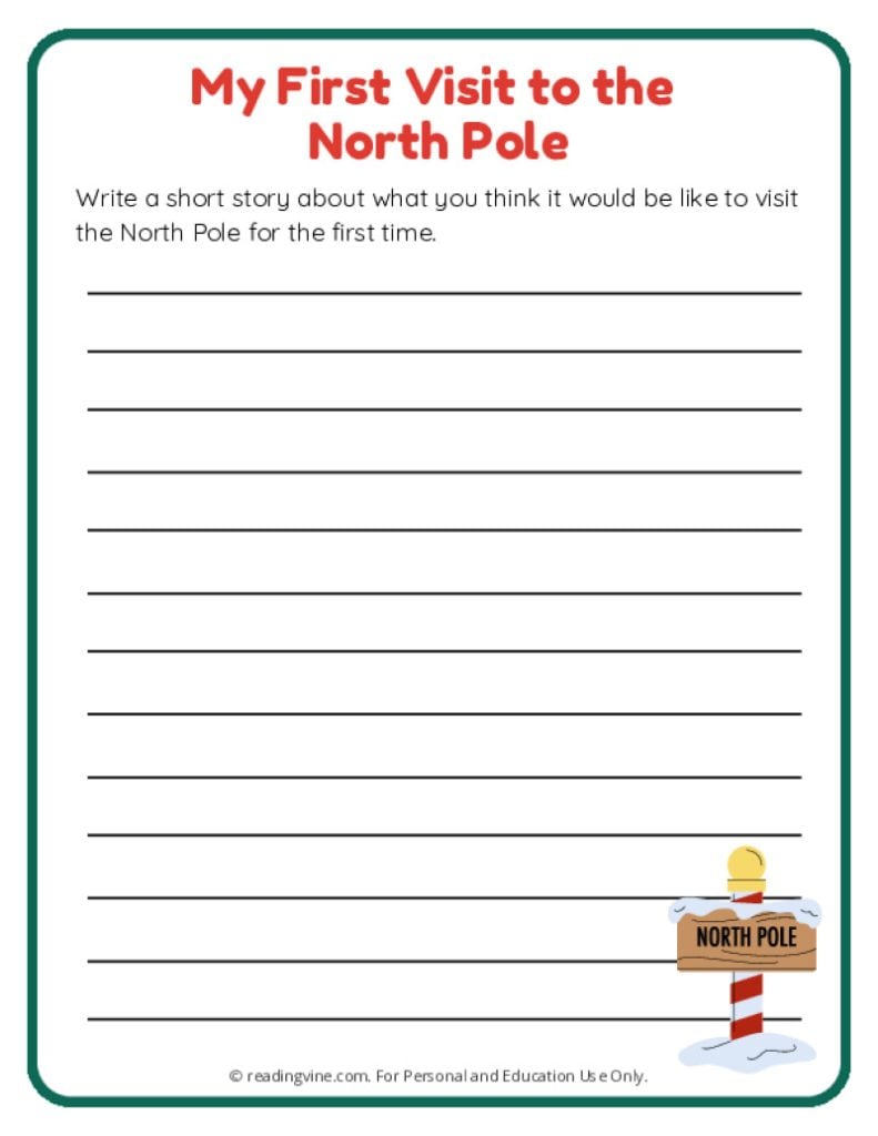 North Pole Writing Activity