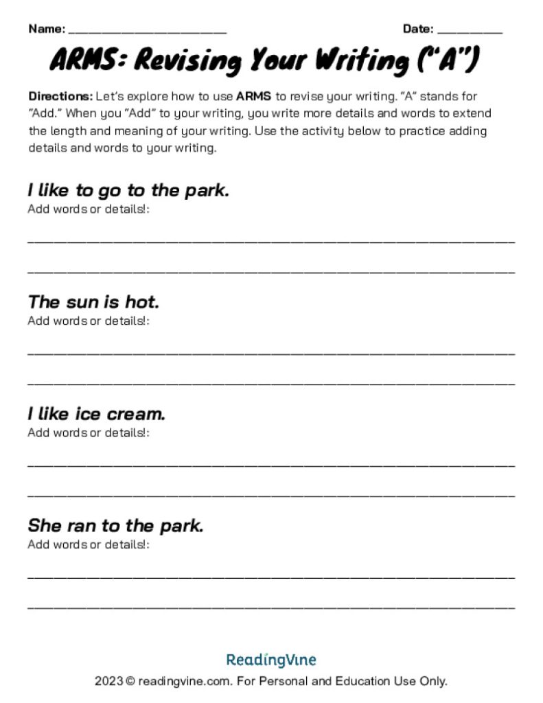ARMS Extension Activity