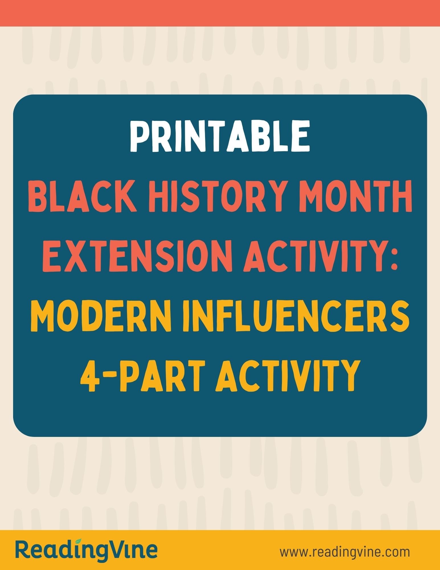 Black History Month Extension Activity Modern Influencers