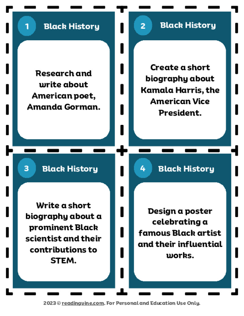 Black History Month Task Cards