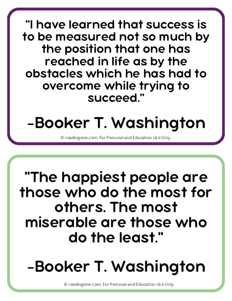 Quotes from Booker T Washington Page One