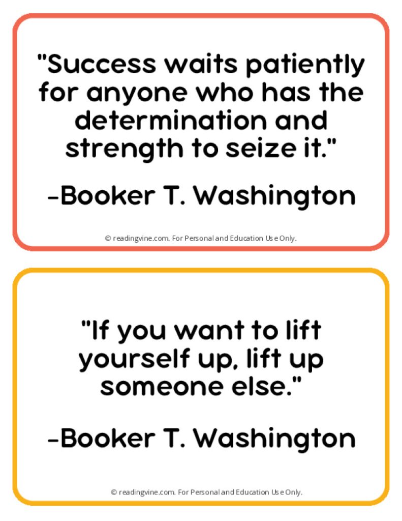 Booker T Washington Famous Quotes Printable