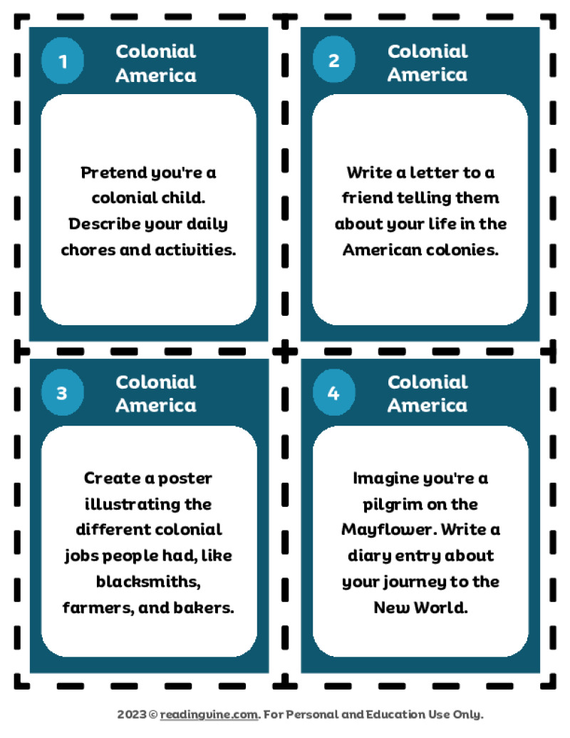 Colonial Task Cards