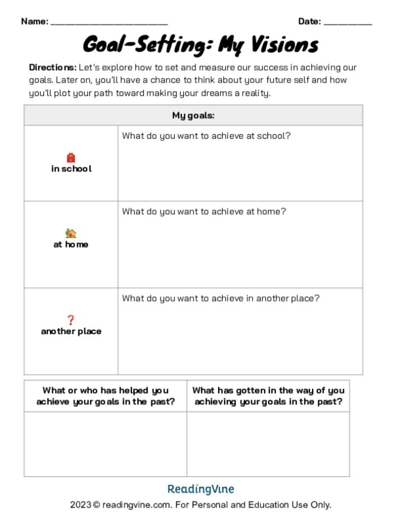 Goal Setting Extension Activity