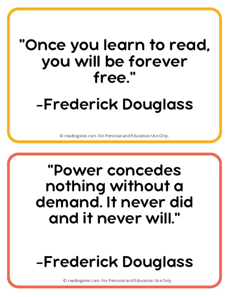 Famous Quotes Frederick Douglass Printable Page