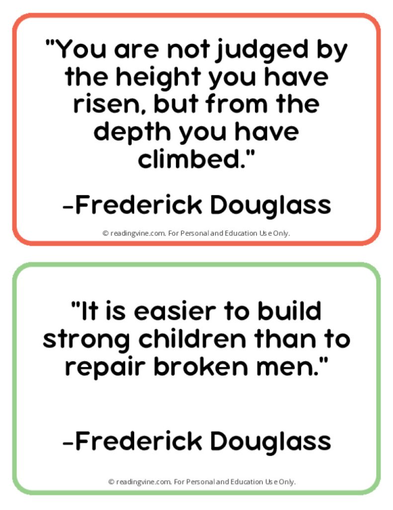 Frederick Douglass Quotes Page One Printable