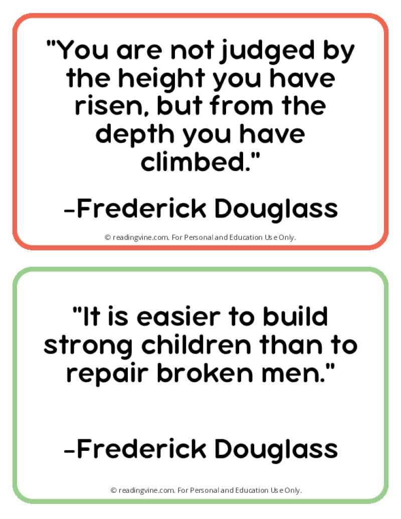 Frederick Douglass Quotes Page One Printable
