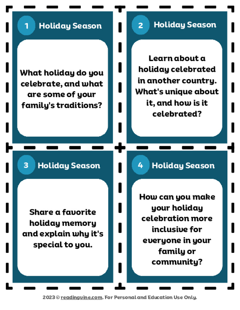 Holiday Season Task Cards