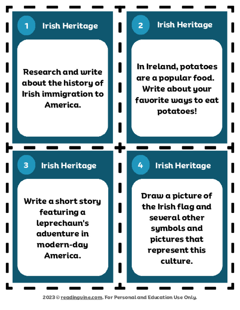 Irish American Heritage Month Task Cards