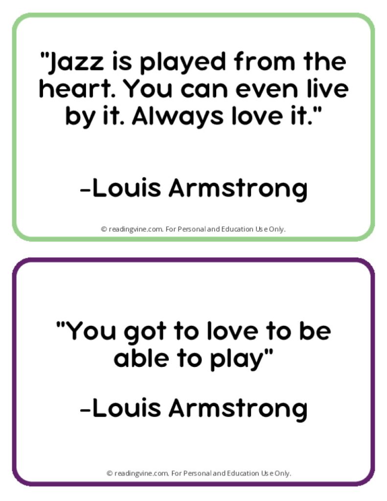 Printable Famous Quotes for Black History Month and Celebrating Jazz Music