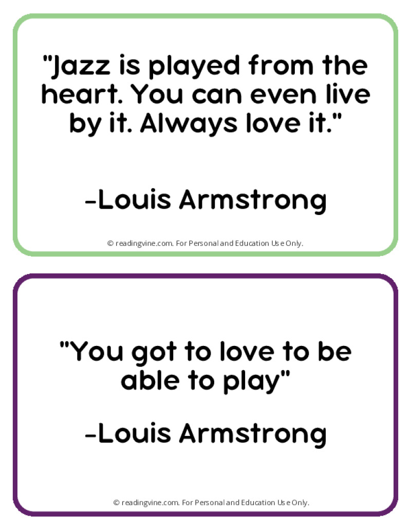 Printable Famous Quotes for Black History Month and Celebrating Jazz Music
