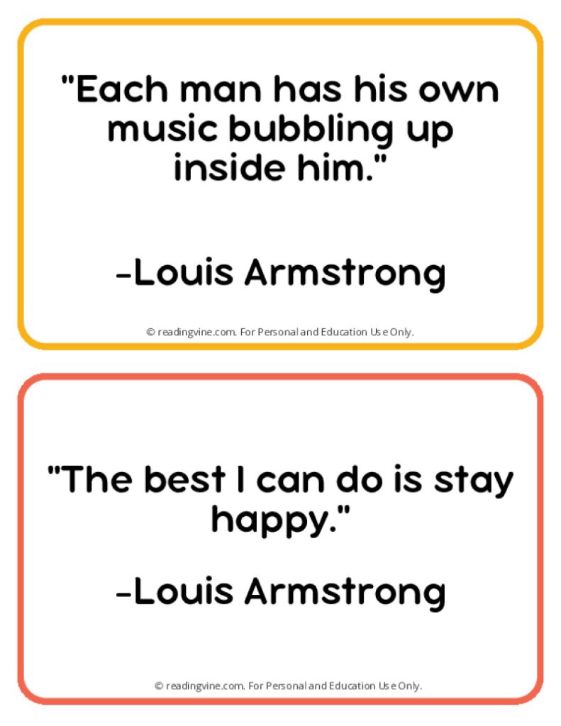 Printable Famous Quotes by Louis Armstrong