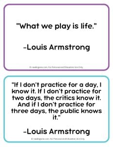 Printable Louis Armstrong Quotes Page