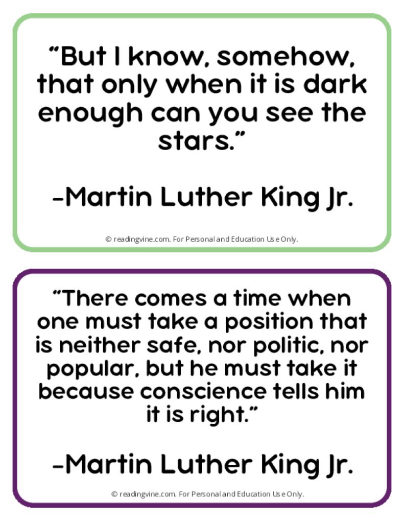 Printable Famous Quotes by Martin Luther King Jr