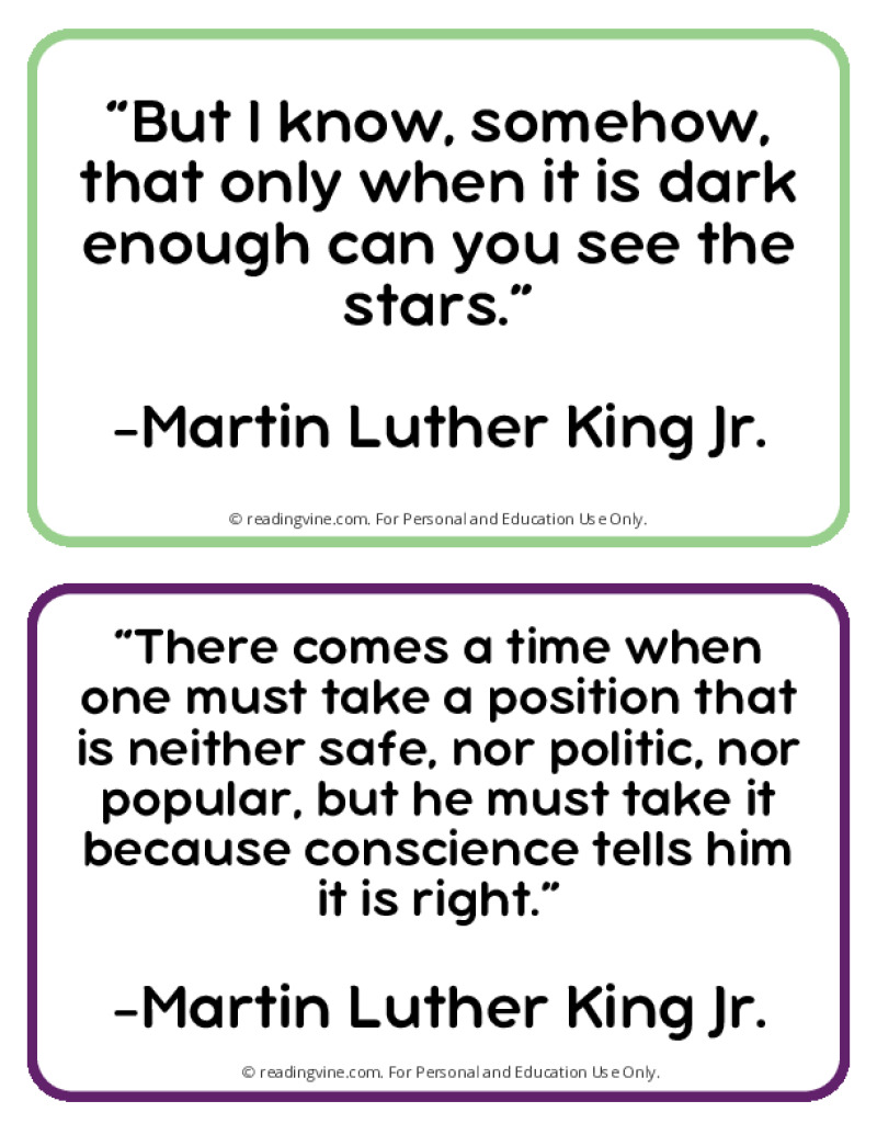 Printable Famous Quotes by Martin Luther King Jr