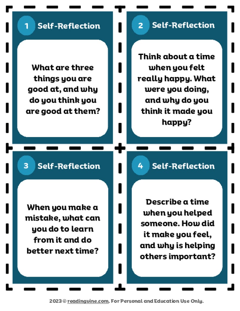 Self Reflection Task Cards