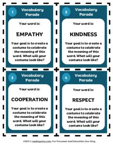 Vocabulary Parade Task Cards