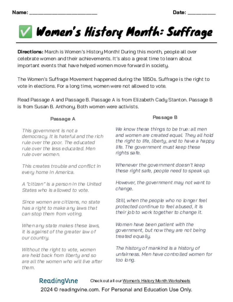 Women's History Suffrage