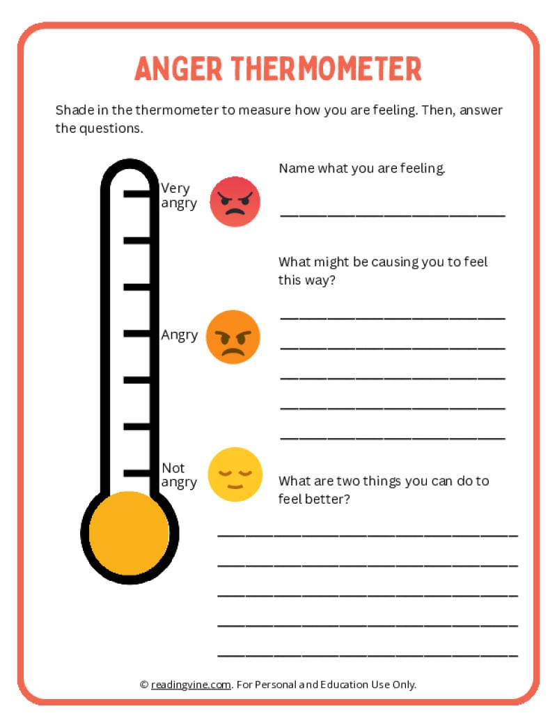 Anger Thermometer Activity
