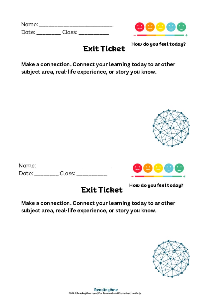 Exit Ticket Connection Activity