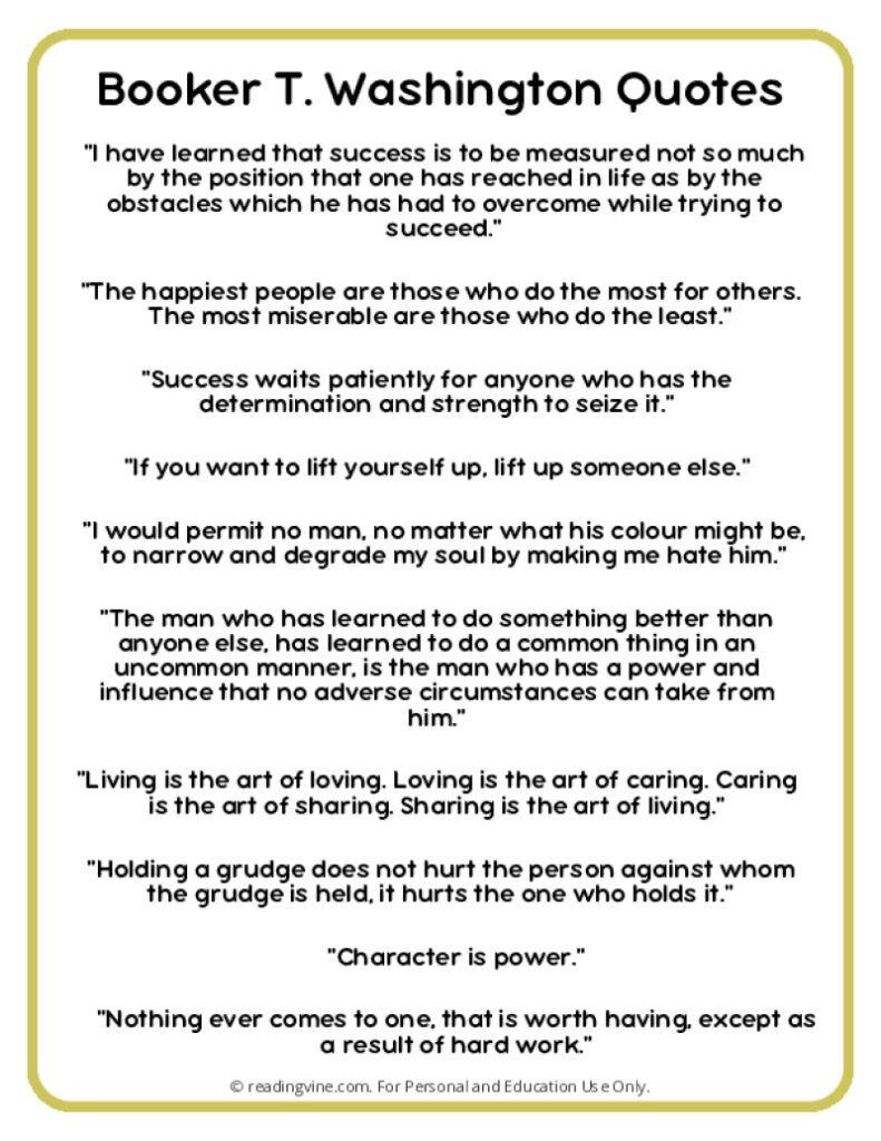 Booker T Washington Quotes