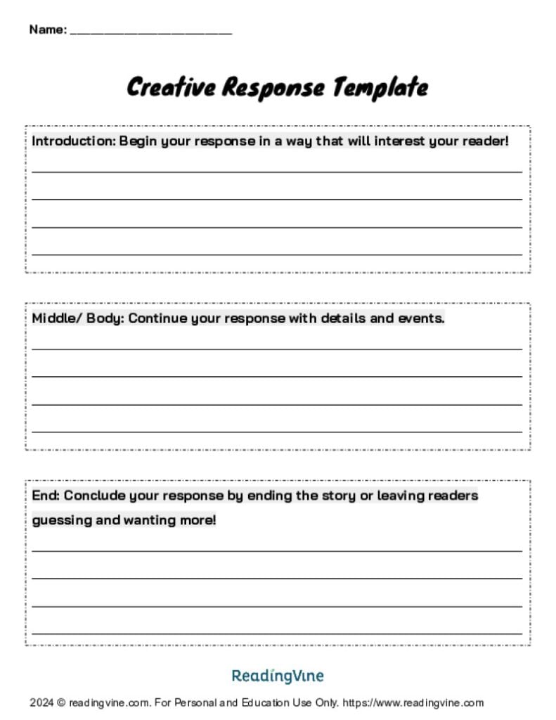 Essay Creative Response Outline
