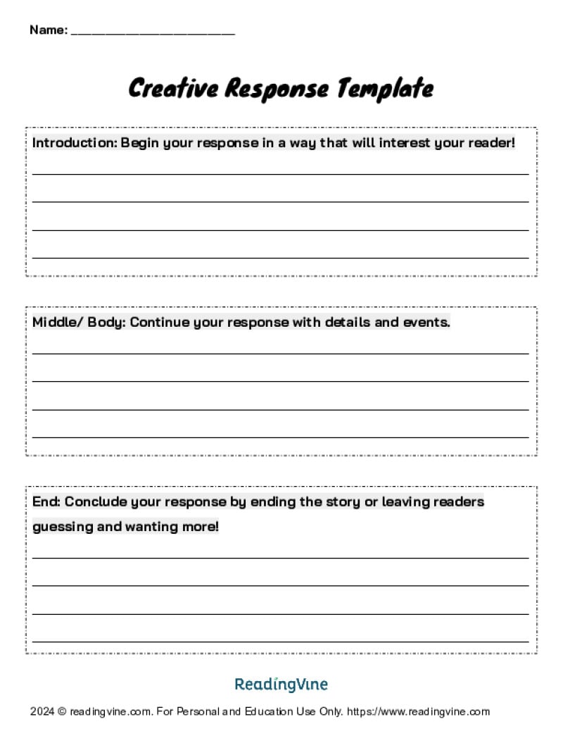 Essay Creative Response Outline