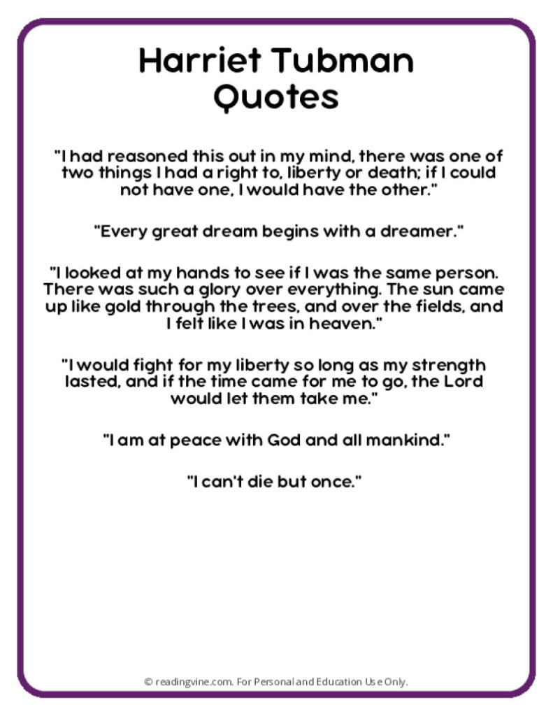 Harriet Tubman Quotes