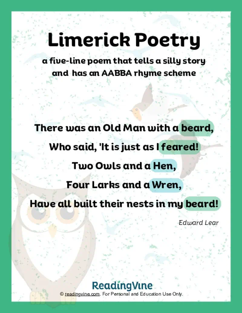 Limericks Anchor Chart-Image