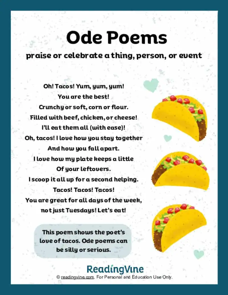 Ode Poems Anchor Chart-Image