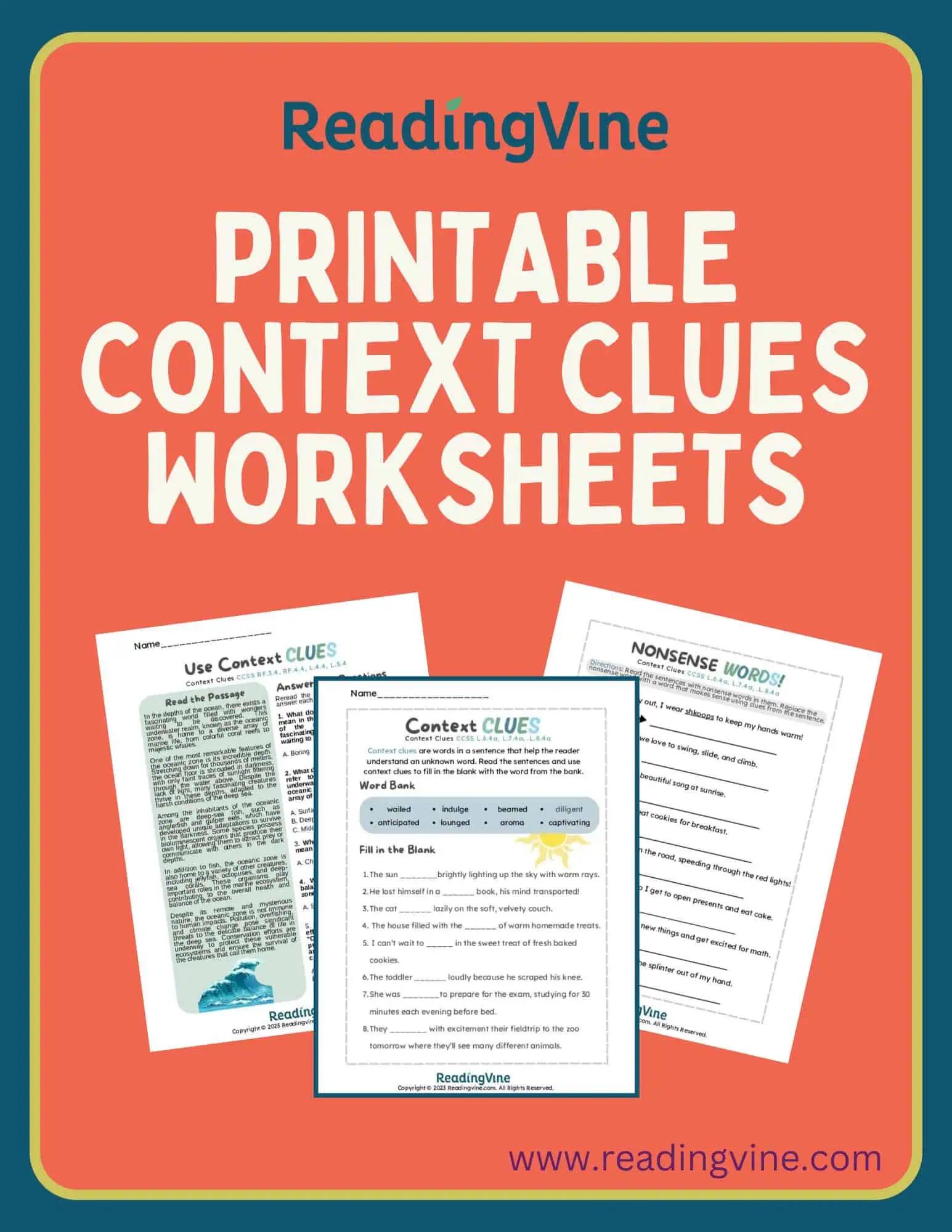 ReadingVine Printable Context Clues Activities Image