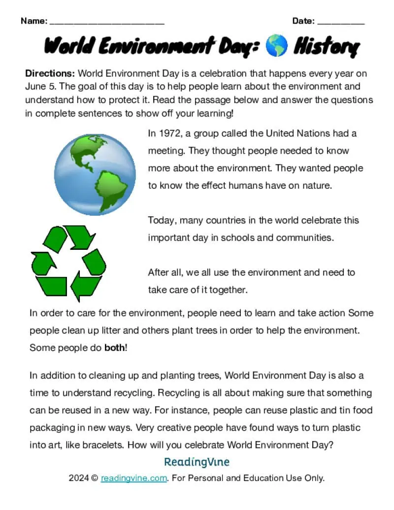 World Environment Day History Activity