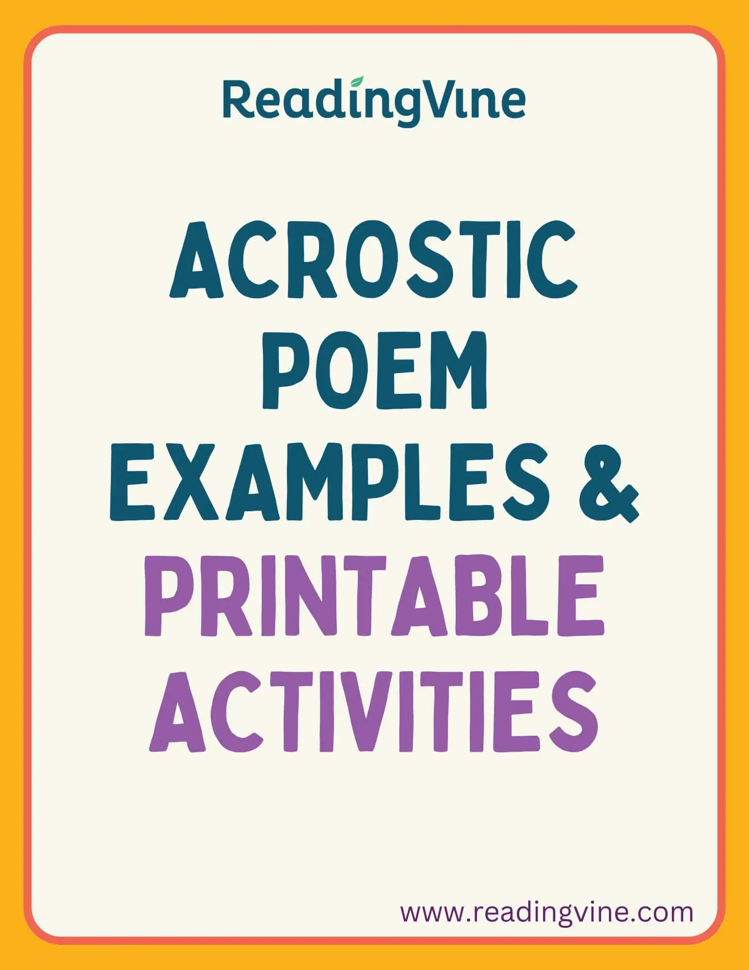 Acrostic Poem Examples and Activities Image