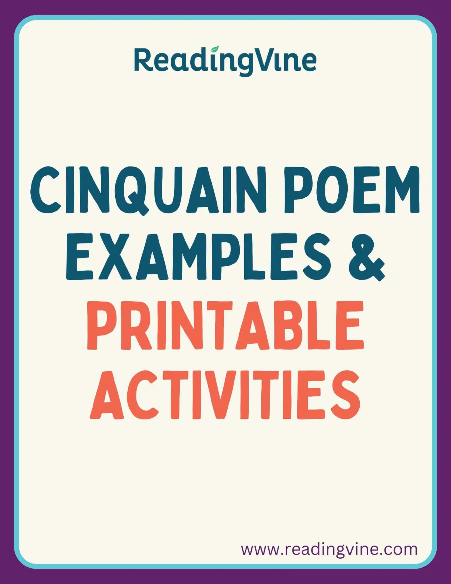 Cinquain Poem Examples and Activities Cover Image
