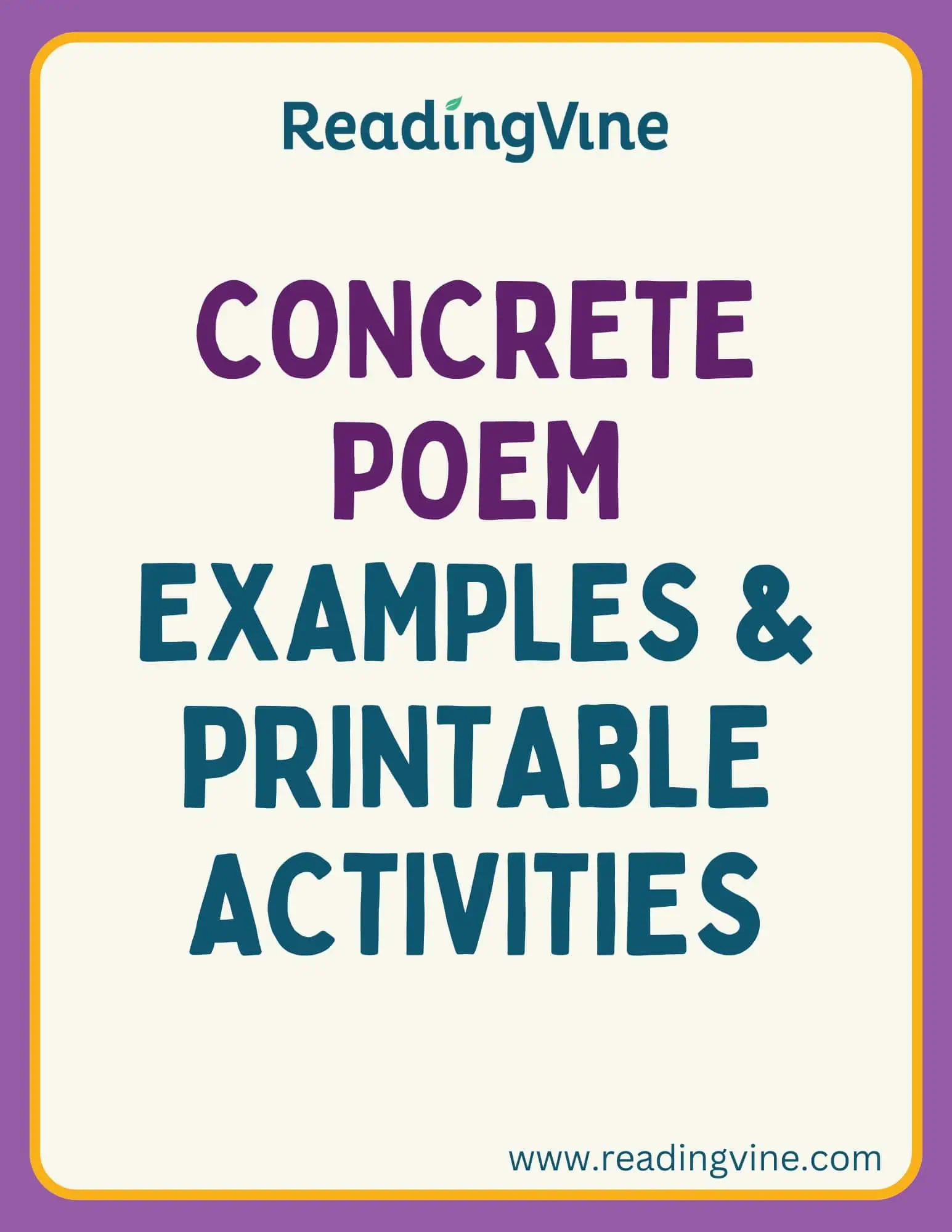 Concrete Poem Examples and Activities Image