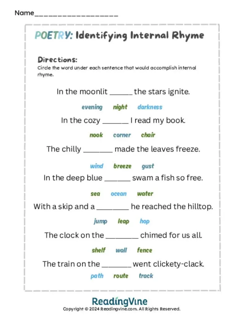 Identifying Internal Rhyme Activity