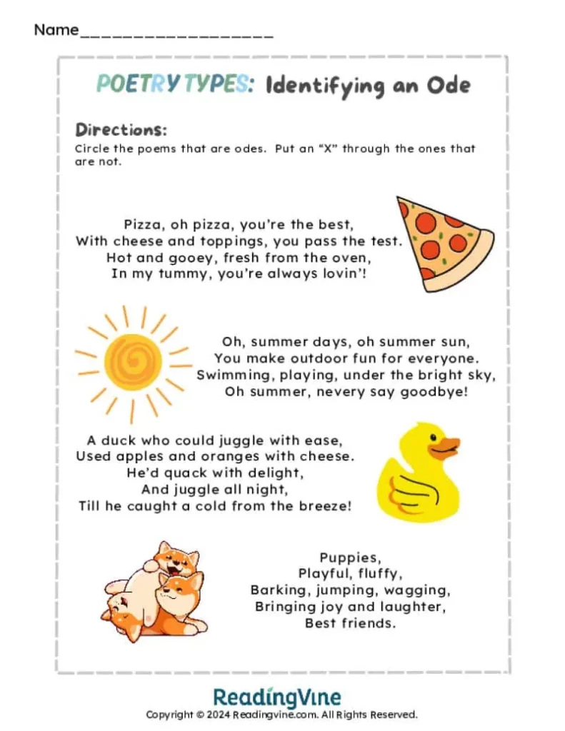 Identifying an Ode Activity