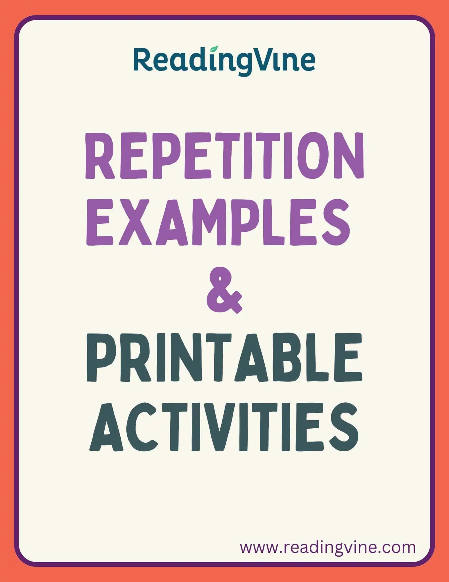 Repetition examples and printable activities image