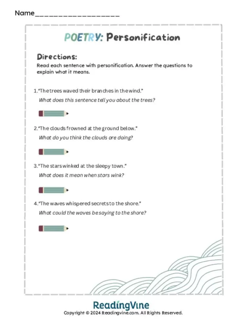 Understanding Personification Worksheet