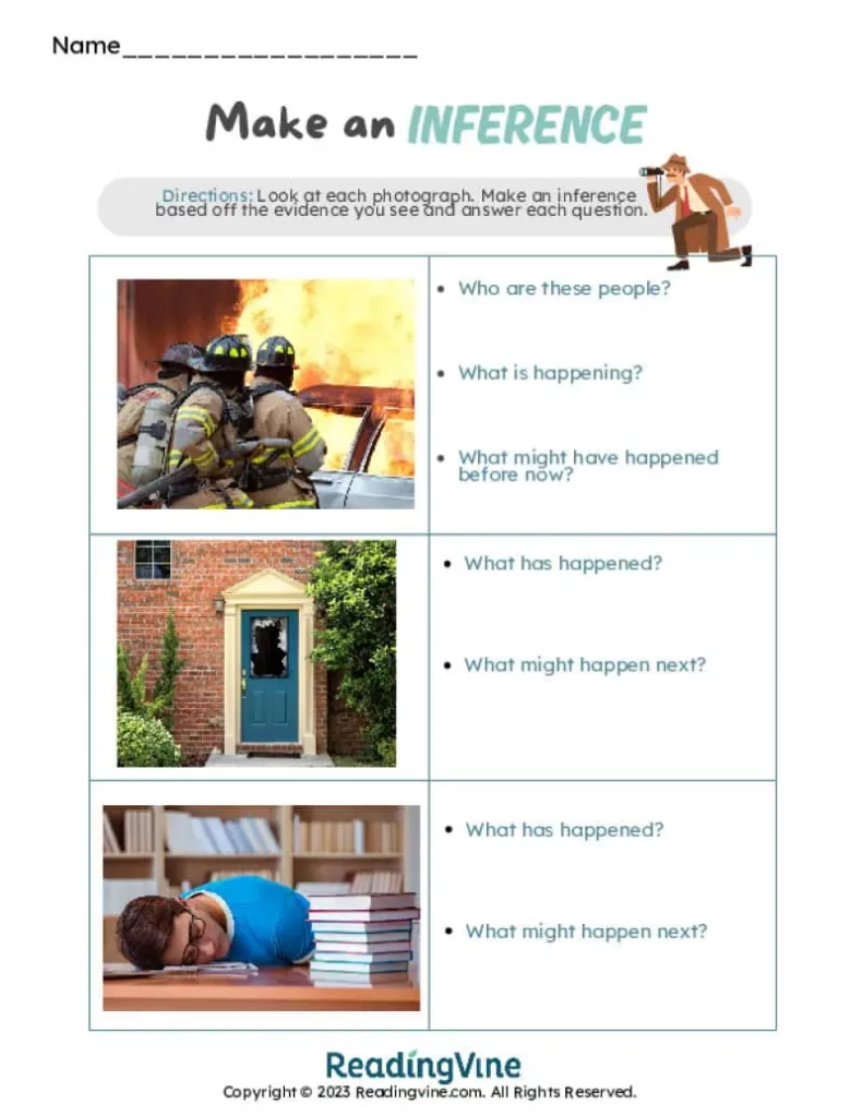 Make an Inference Fourth Grade Activity