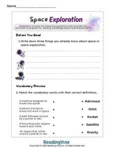 Space Exploration Printable Activity