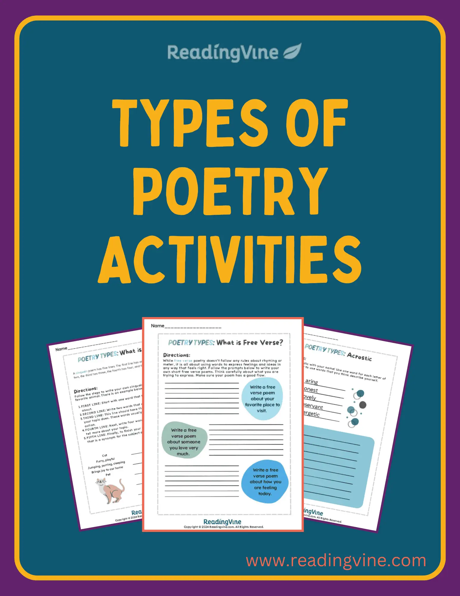 Types of Poetry Activities Image
