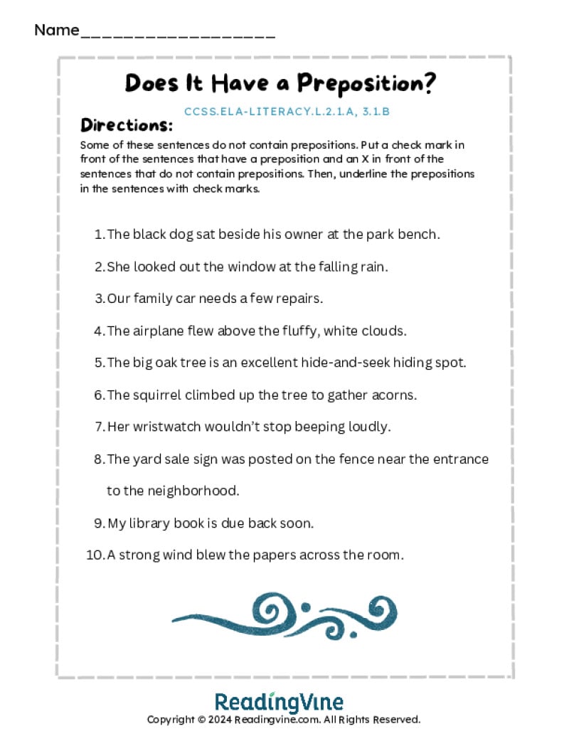 Does it have a Preposition?