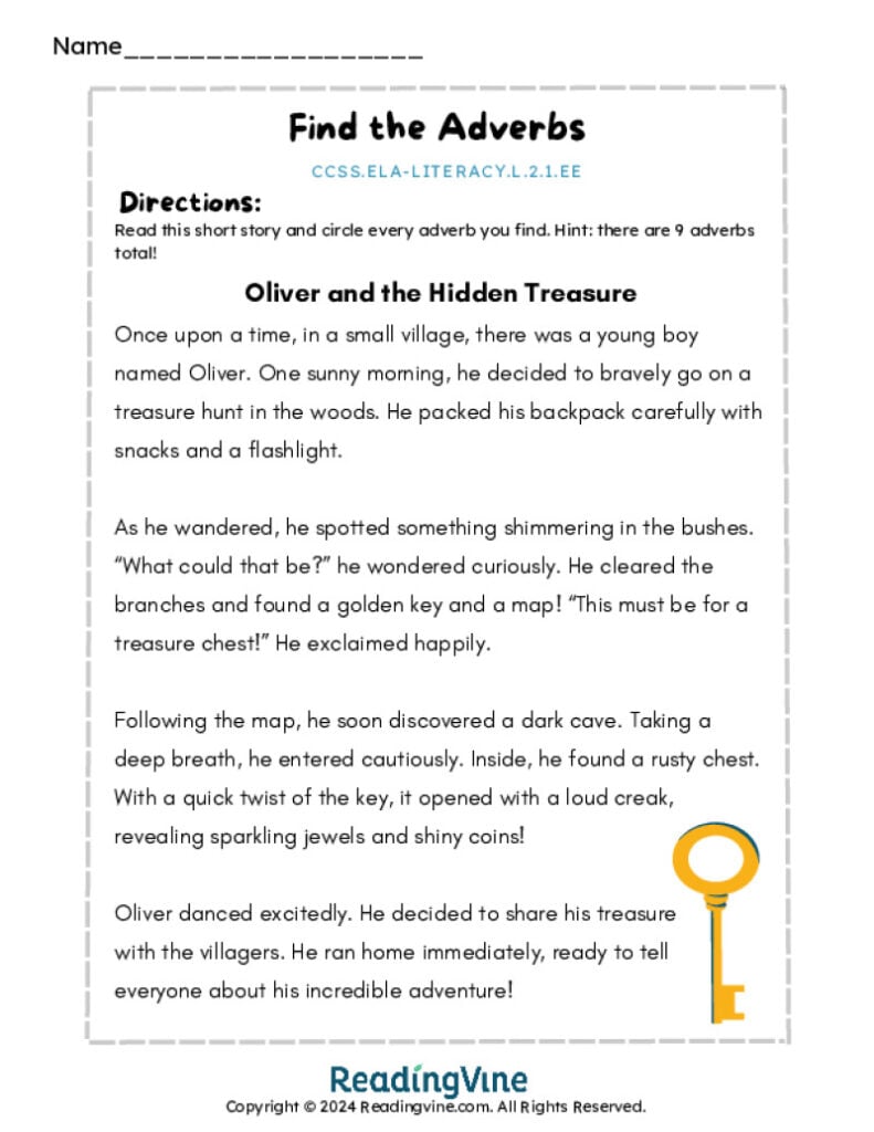 Find the Adverbs in the Story