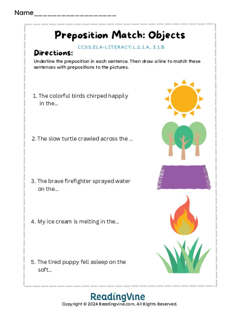 Preposition Match: Objects