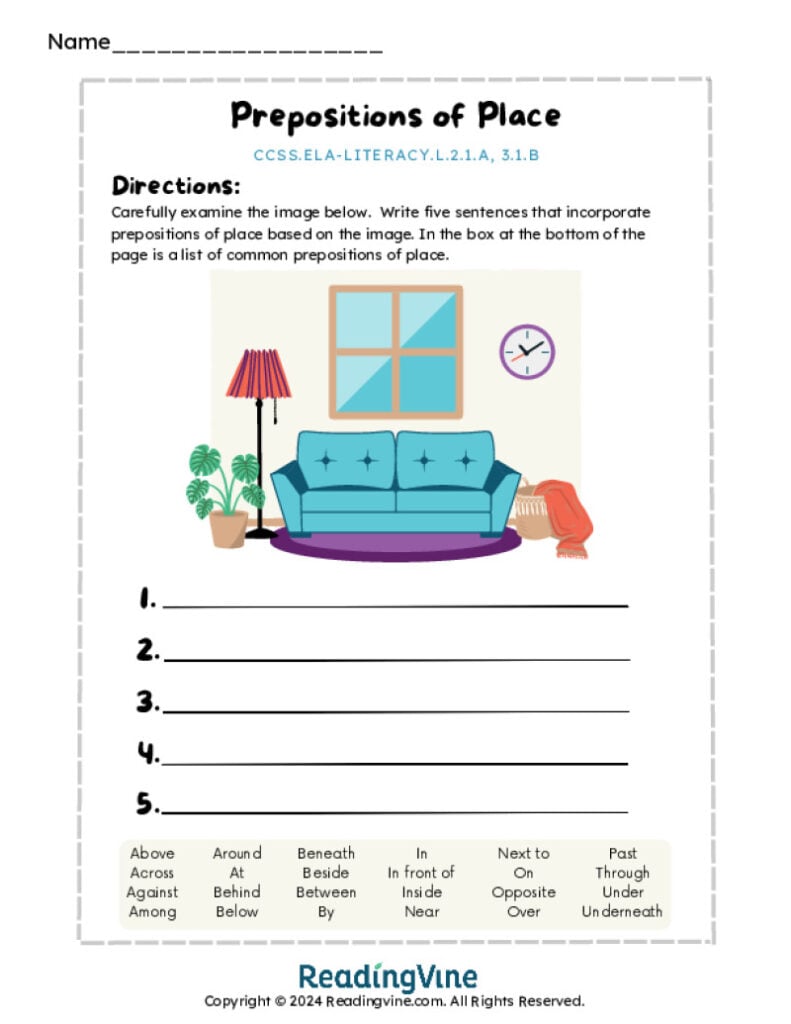 Prepositions of Place Activity