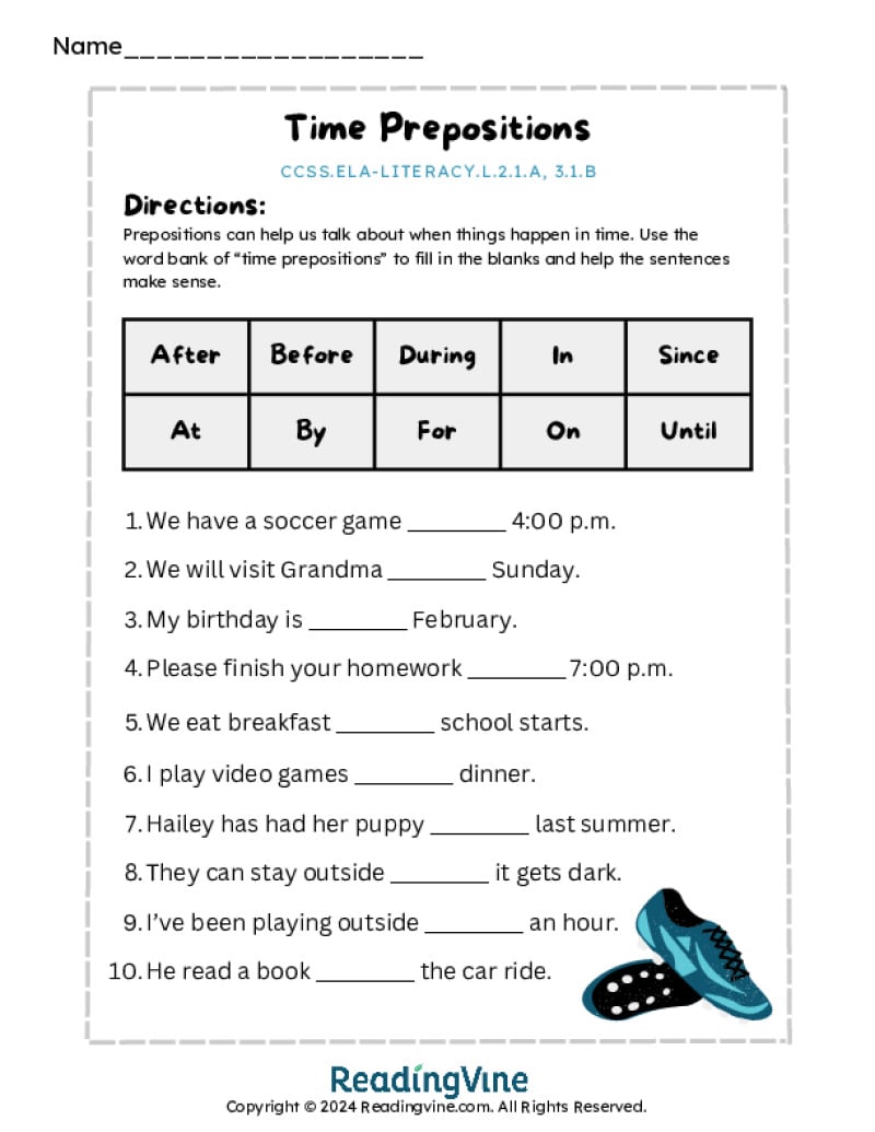 Time Prepositions
