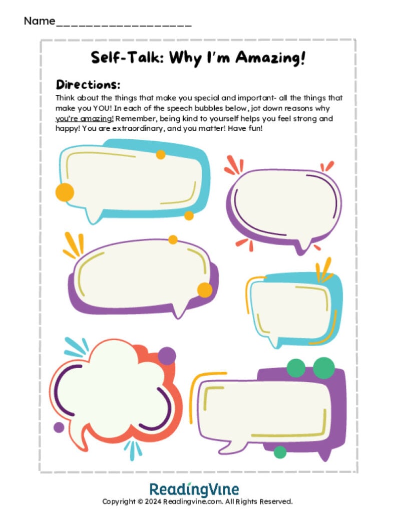 Positive Self-Talk Activity