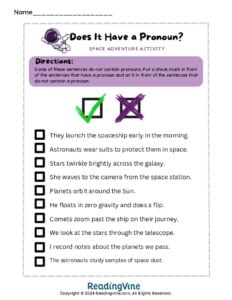Pronoun Space Adventure Activity-Image